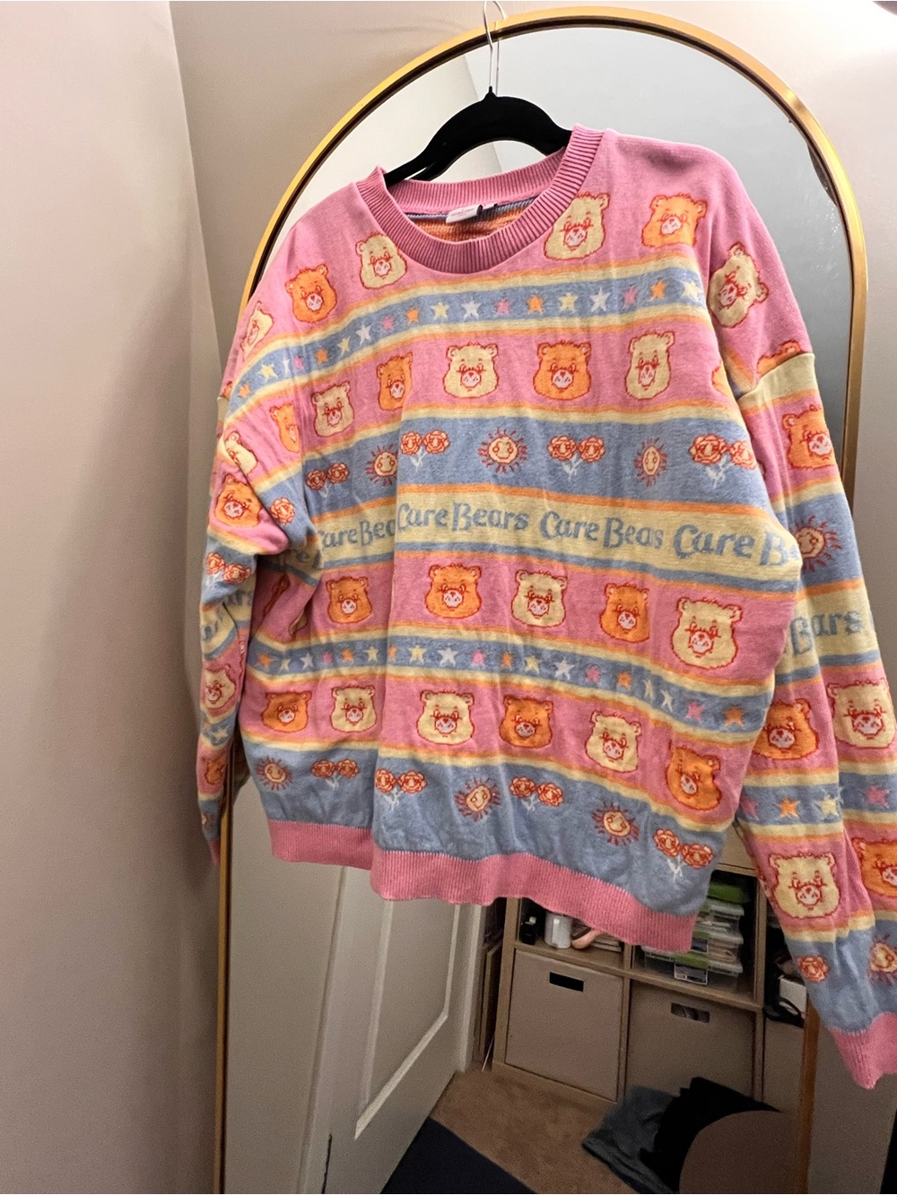 Care Bears Pastel Crewneck Sweater in Pink and Blue